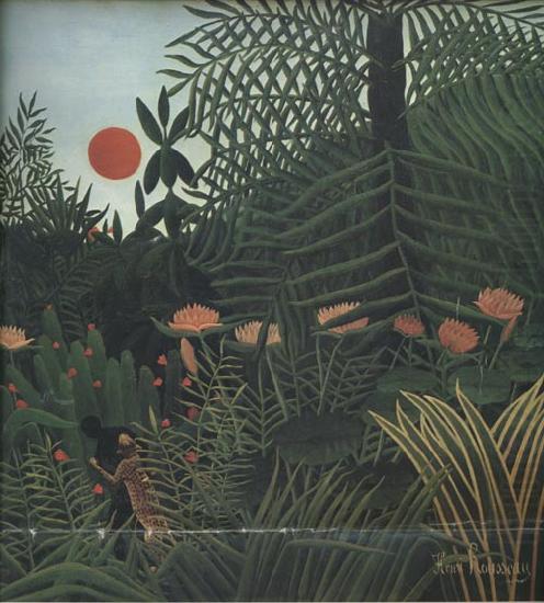 Negro Attacked by a jaguar, Henri Rousseau